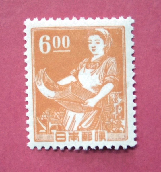 印刷女工　切手