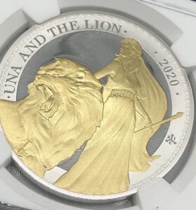 金メッキ銀貨　ウナとライオン　