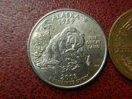 アラスカ　クマ　銅貨
