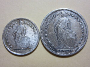 スイス銀貨　2枚