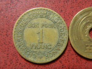 １フラン銅貨