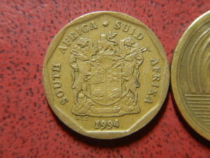 南アフリカ　黄銅スチール貨
