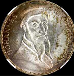 ヨハネス・グーテンベルク　コイン