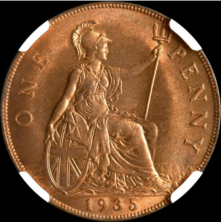 イギリス　ペニー銅貨